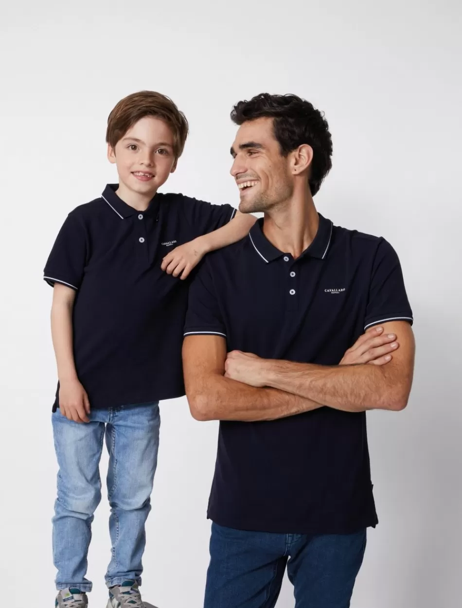 Poloshirts>Cavallaro Napoli Andrio Junior Polo Donkerblauw