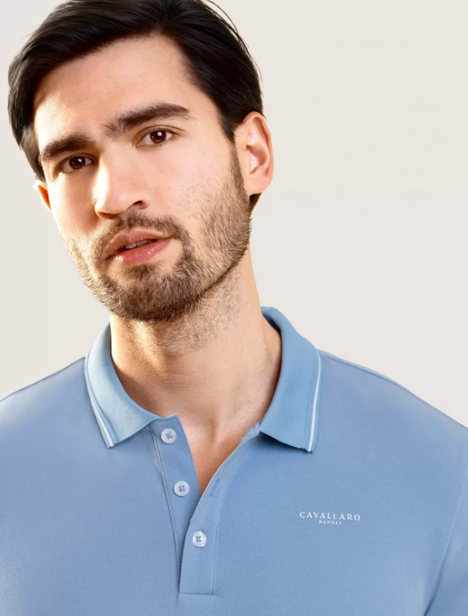 Poloshirts>Cavallaro Napoli Andrio Polo Mid Blauw