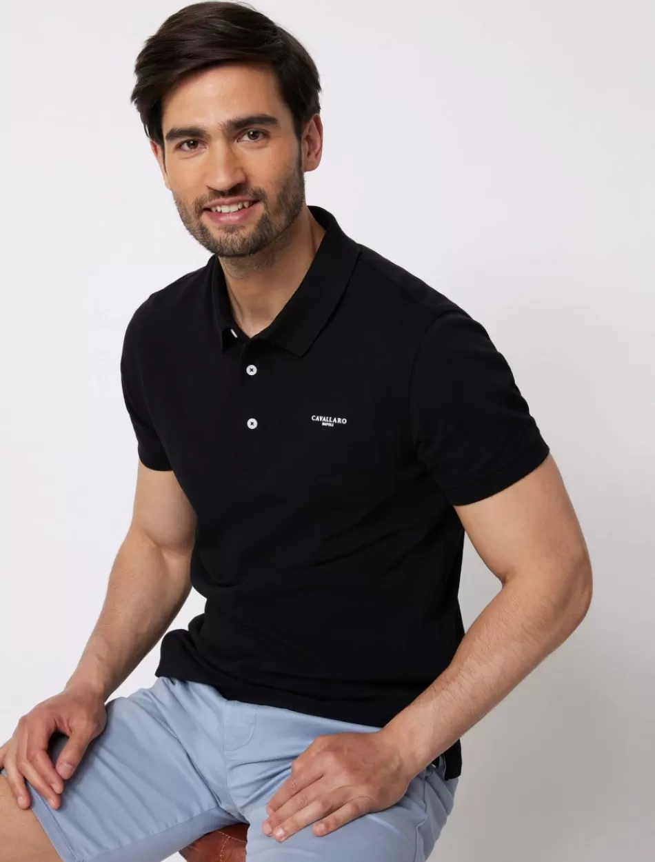 Poloshirts>Cavallaro Napoli Basic Polo Zwart