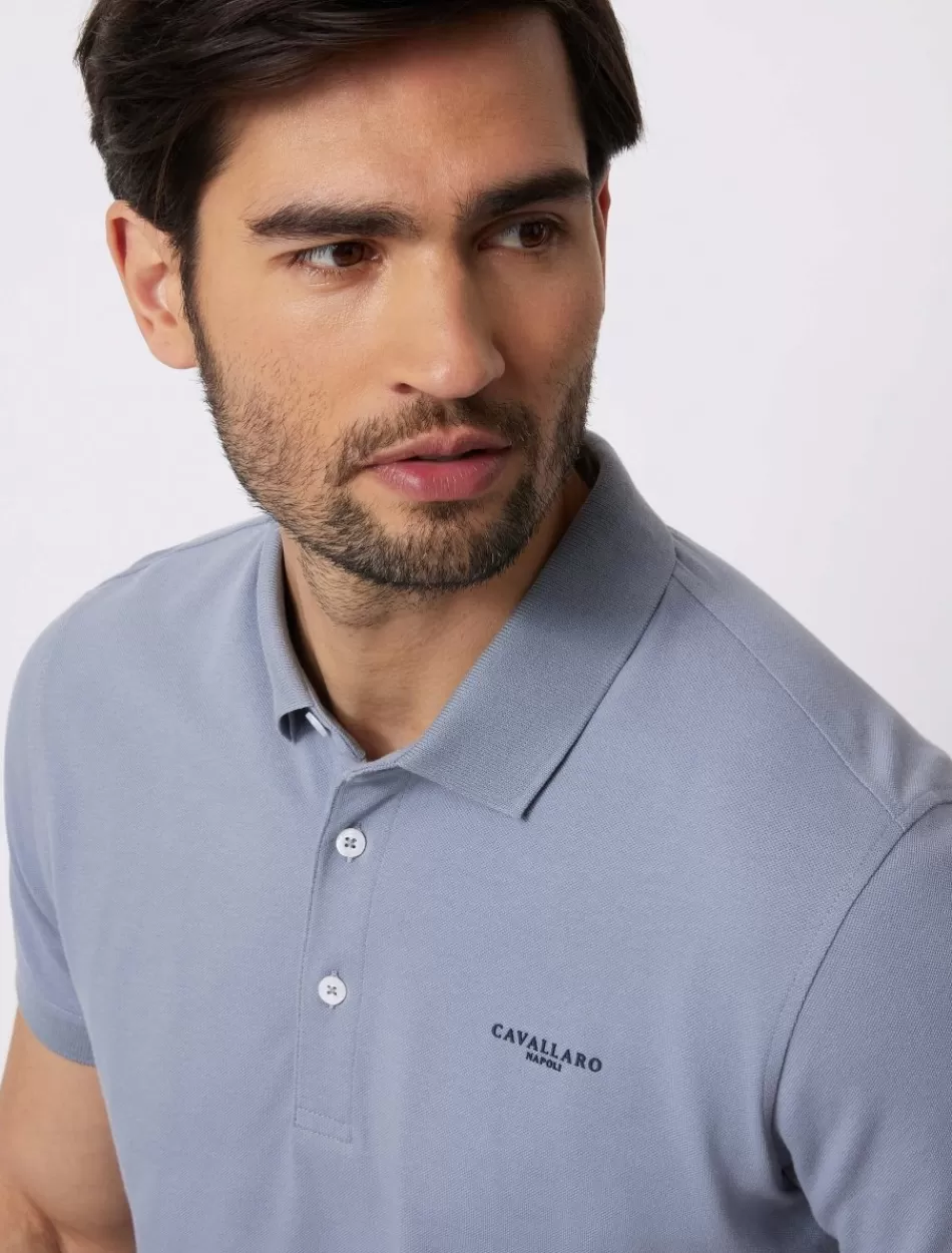 Poloshirts>Cavallaro Napoli Basic Polo Blauw