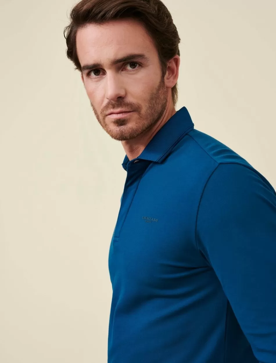 Poloshirts>Cavallaro Napoli Basso Polo Petrol Blue