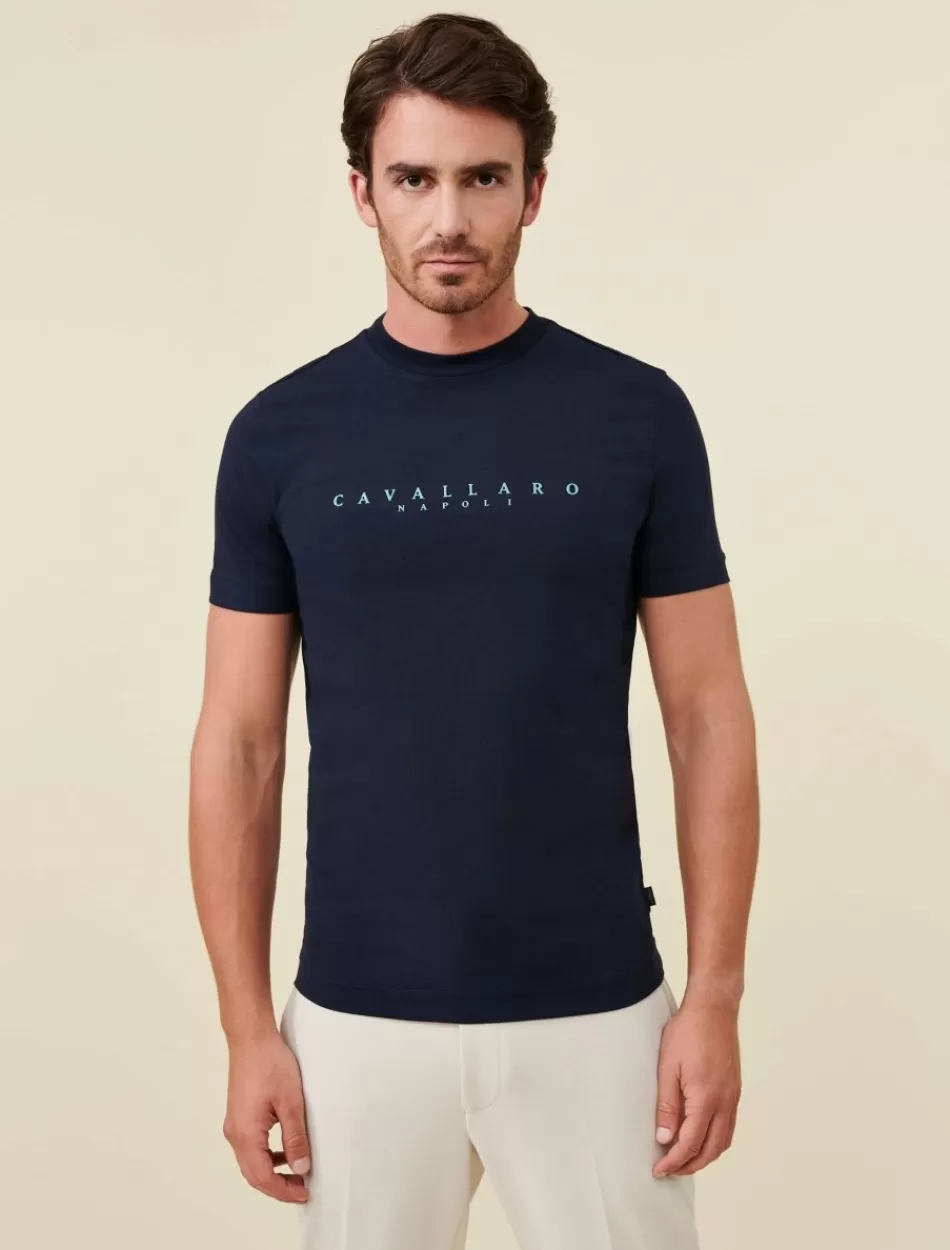 T-Shirts>Cavallaro Napoli Cavagio T-Shirt Donkerblauw