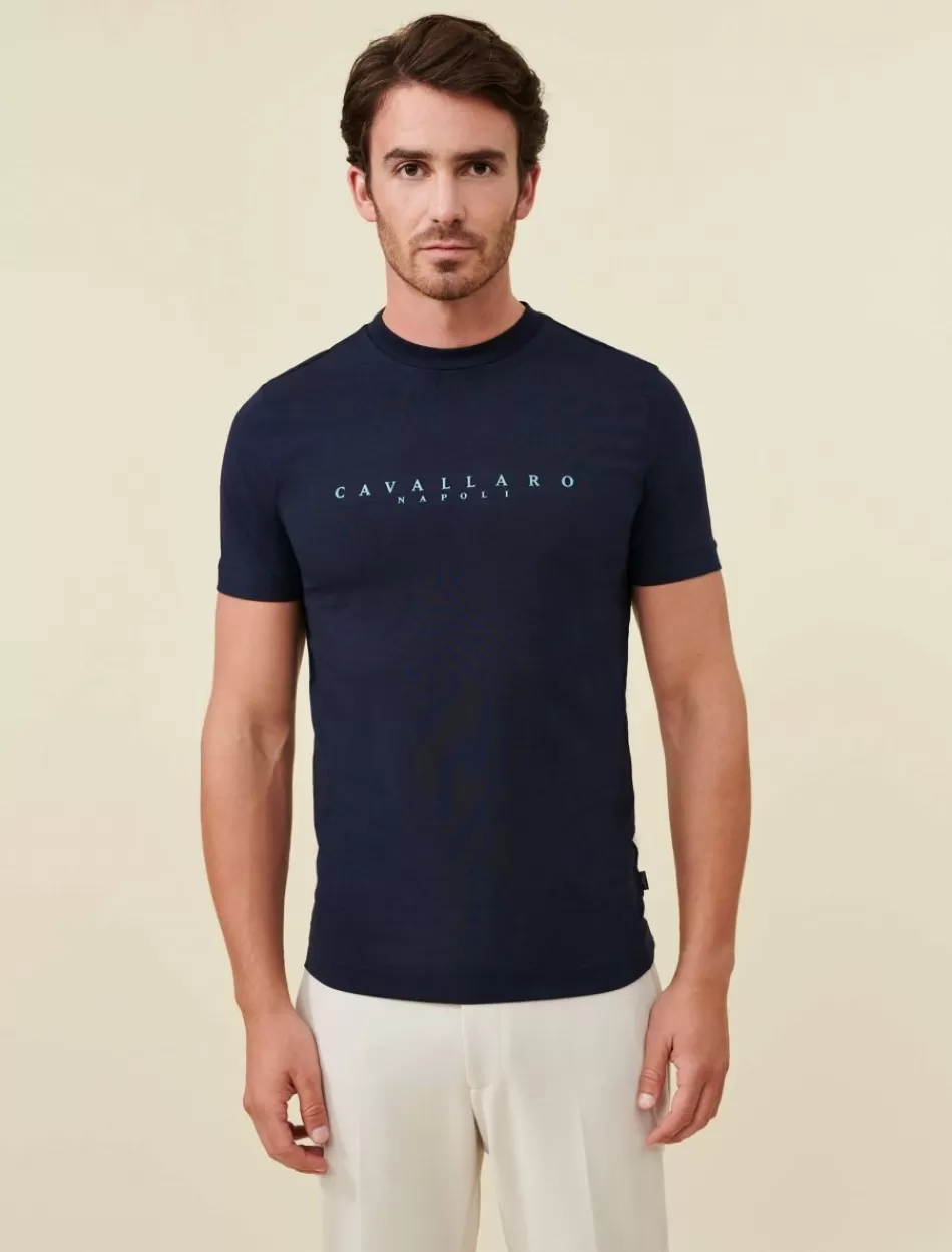 T-Shirts>Cavallaro Napoli Cavagio T-Shirt Donkerblauw