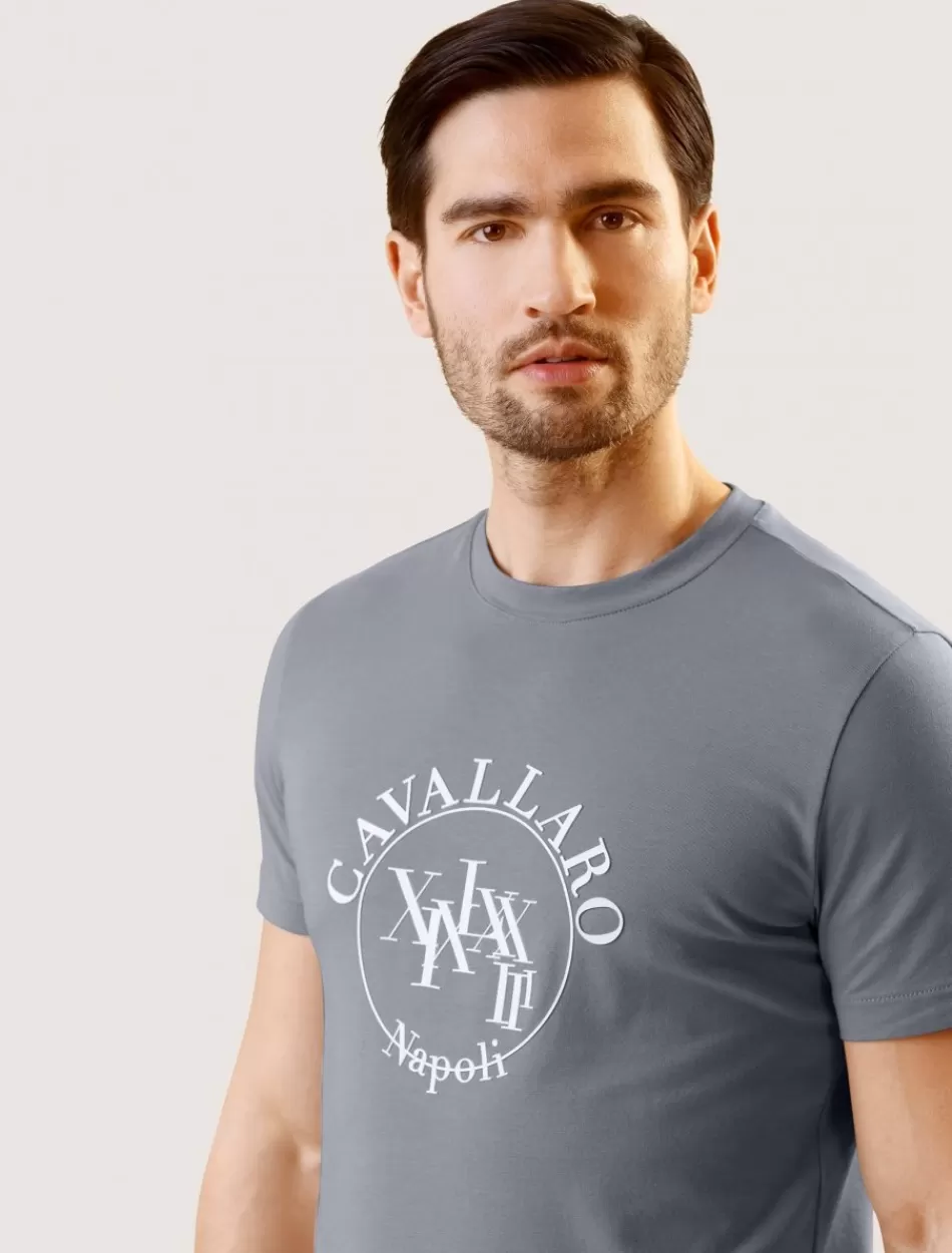 T-Shirts>Cavallaro Napoli Circolo T-Shirt Blauw