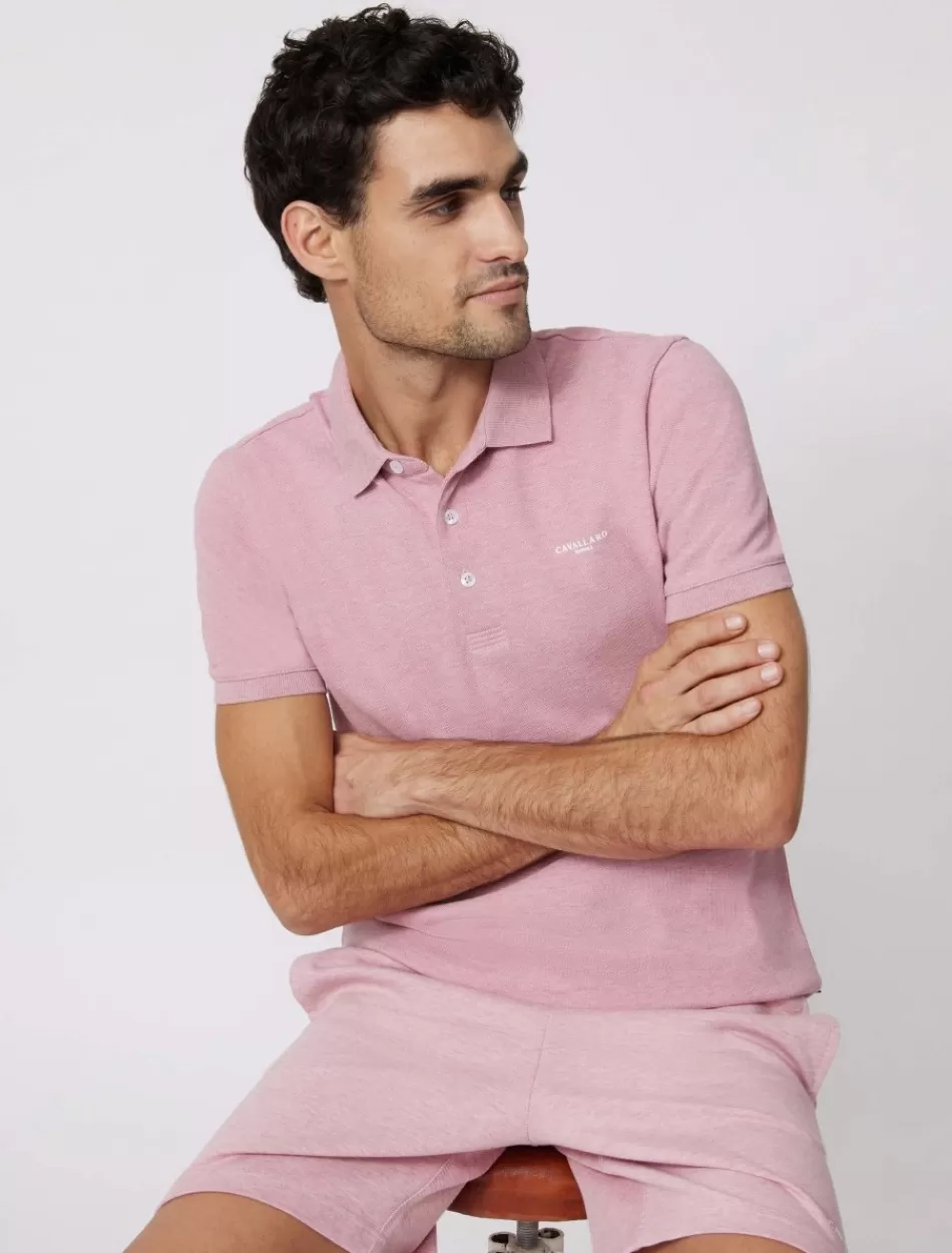 Poloshirts>Cavallaro Napoli Damiano Polo Roze Melange