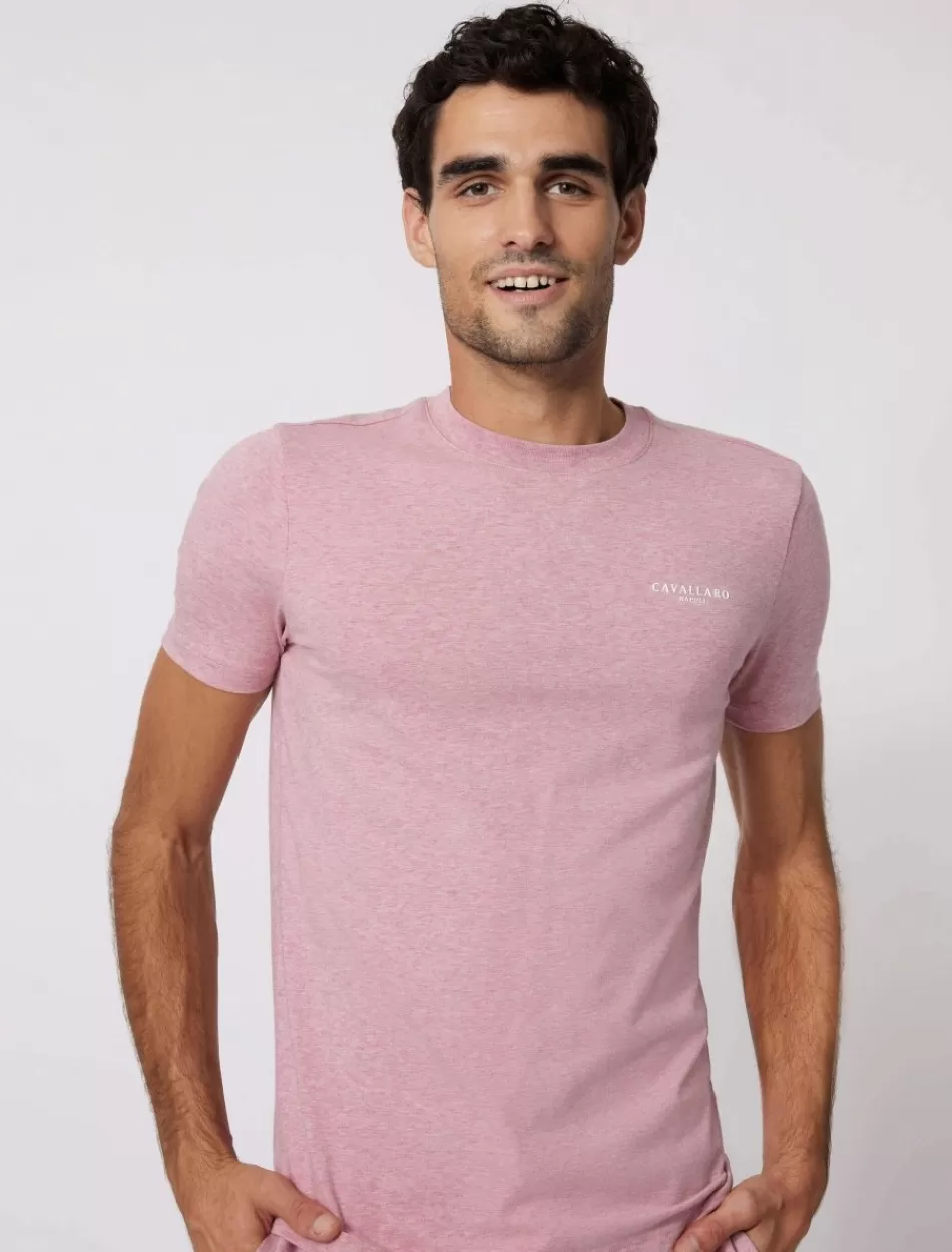 T-Shirts>Cavallaro Napoli Lauro T-Shirt Roze Melange