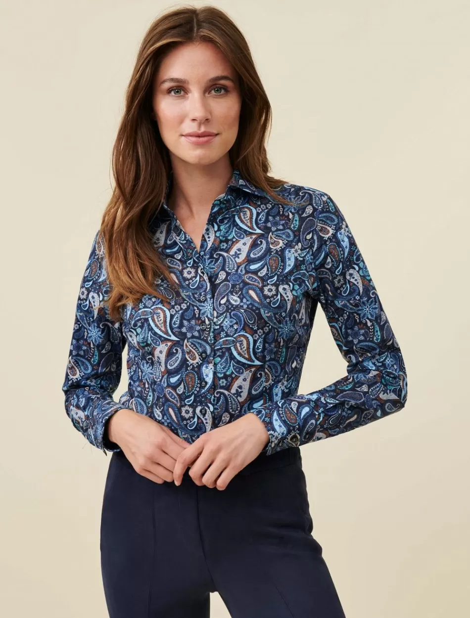 Blouses>Cavallaro Napoli Loretta Blouse Donkerblauw