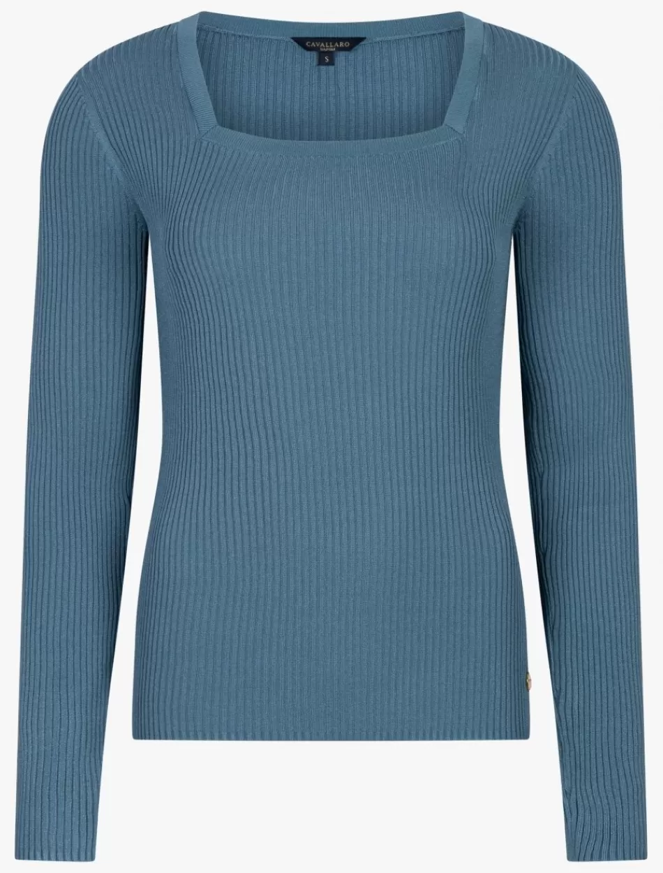 Tops & T-Shirts>Cavallaro Napoli Masserina Top Light Petrol Blue