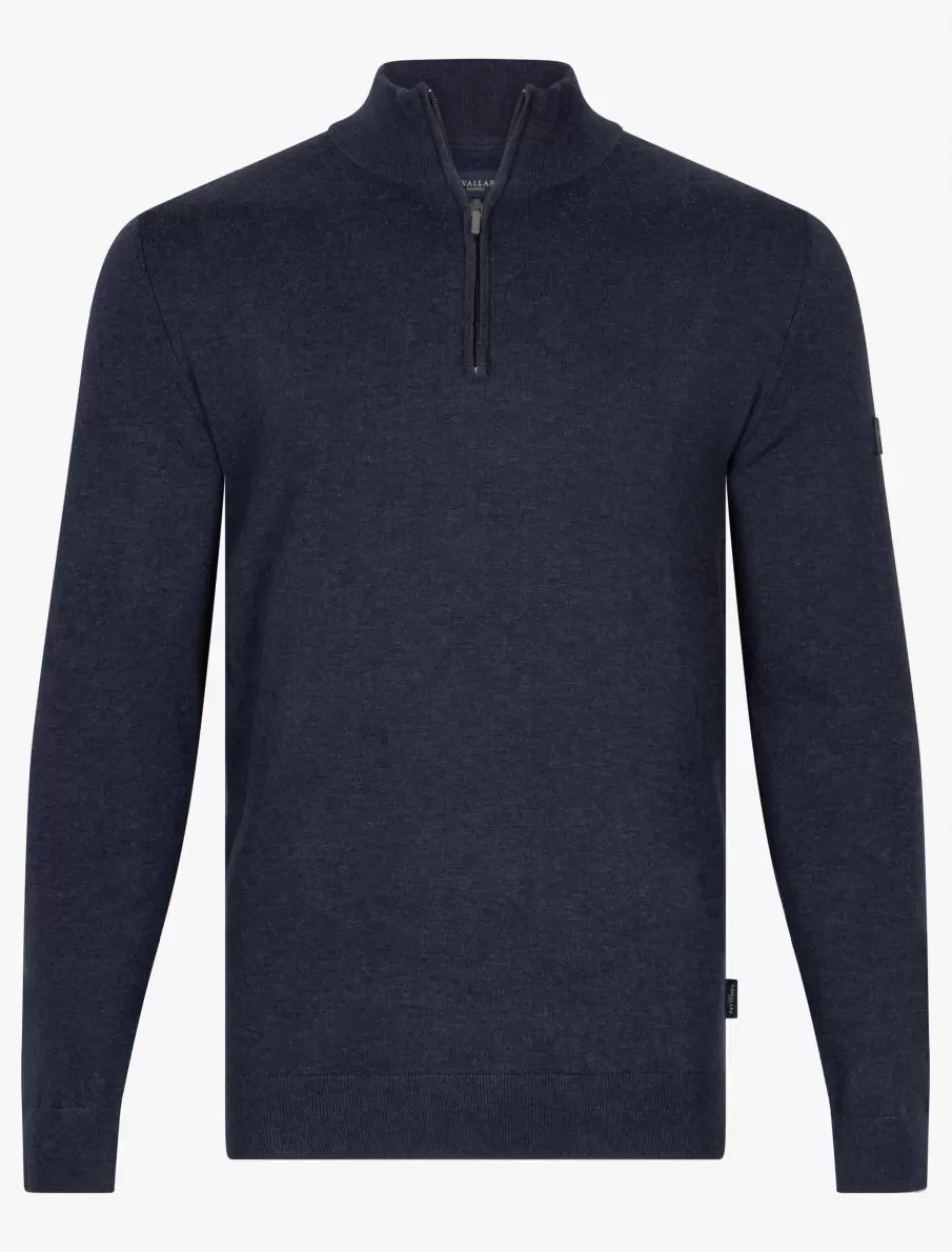 Truien>Cavallaro Napoli Matteo Half Zip Trui Donkerblauw