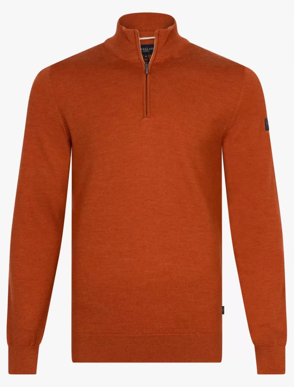 Truien>Cavallaro Napoli Merino Half Zip Trui Oranje