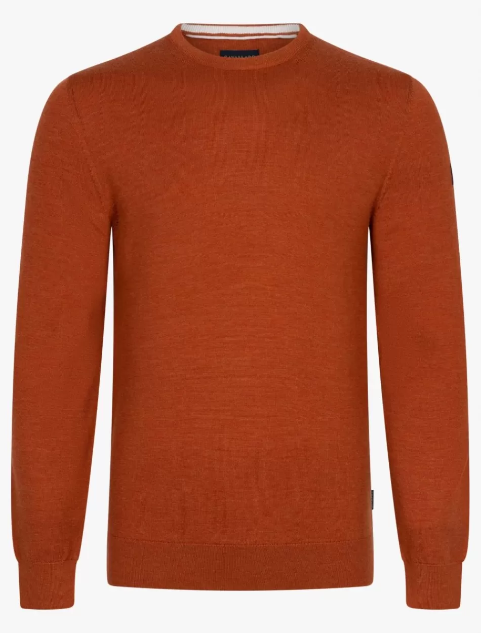 Truien>Cavallaro Napoli Merino R-Neck Trui Oranje