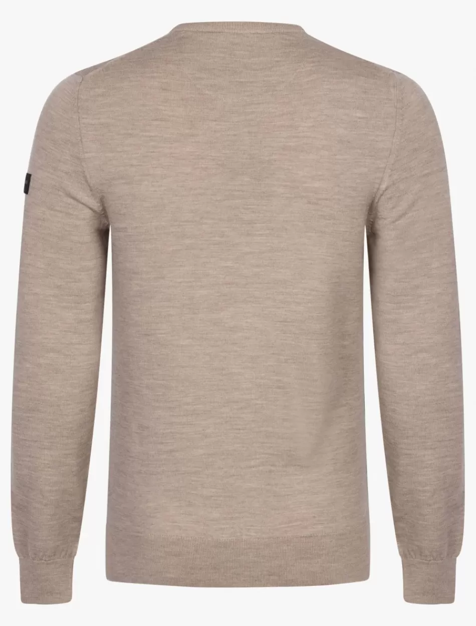 Truien>Cavallaro Napoli Merino R-Neck Trui Zand