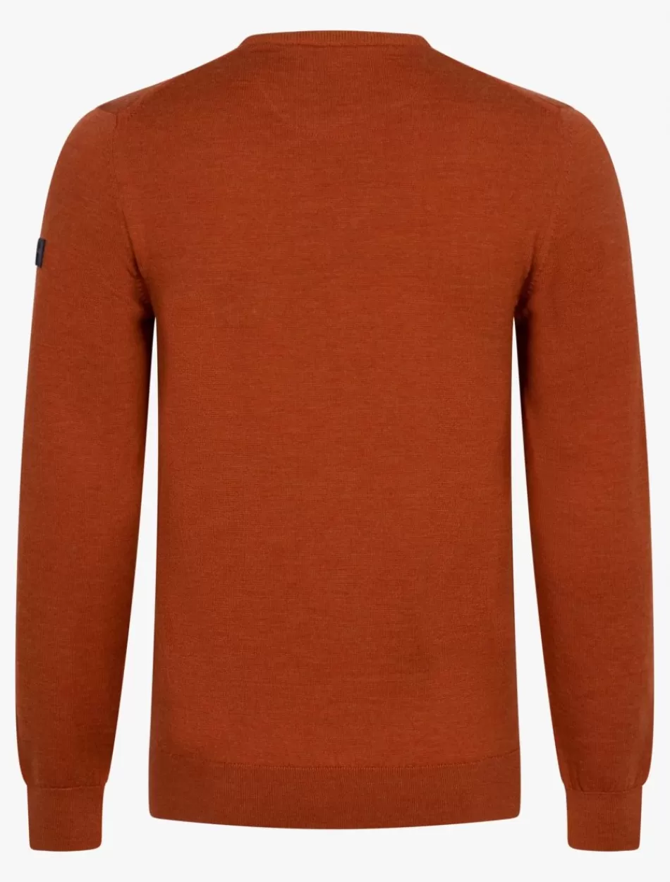 Truien>Cavallaro Napoli Merino R-Neck Trui Oranje