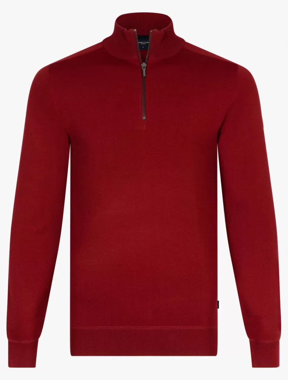 Truien>Cavallaro Napoli Mileno Half Zip Trui Donkerrood