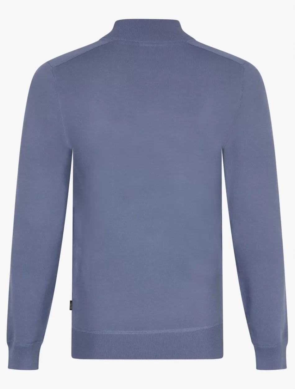 Truien>Cavallaro Napoli Mileno Half Zip Trui Blauw