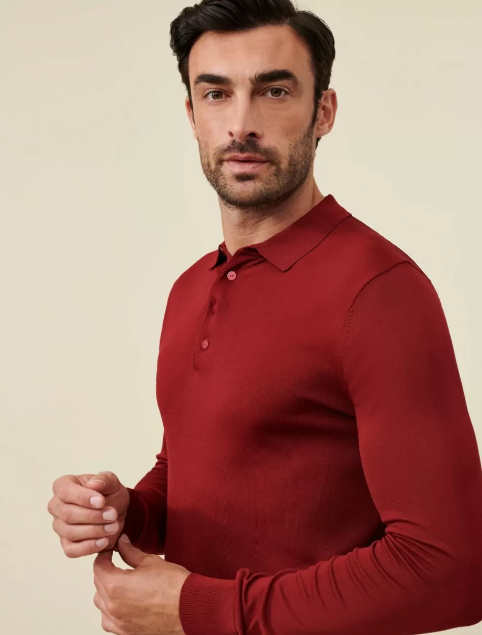 Poloshirts>Cavallaro Napoli Mileno Polo Donkerrood