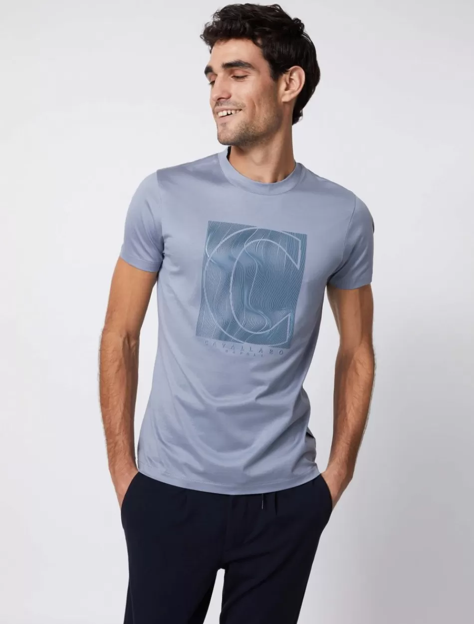 T-Shirts>Cavallaro Napoli Onda T-Shirt Blauw