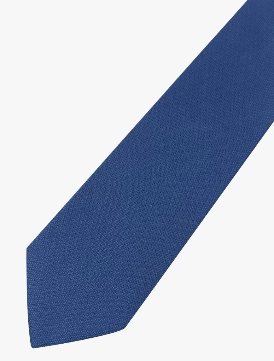 Dassen & Pochetten>Cavallaro Napoli Silk Rib Oxford Stropdas Blauw